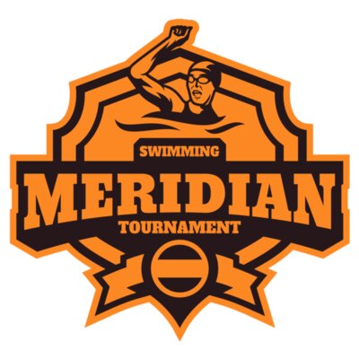 Meridian Tournament Swimming logo template Thumbnail