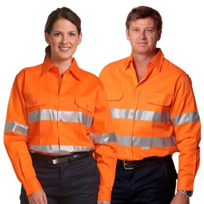 SW52 COTTON DRILL SAFETY SHIRT - Unisex Thumbnail