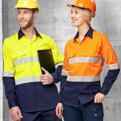 SW83 UNISEX HI VIS COOL-BREEZE SAFETY LS SHIRT (SEGMENTED TAPE) Thumbnail