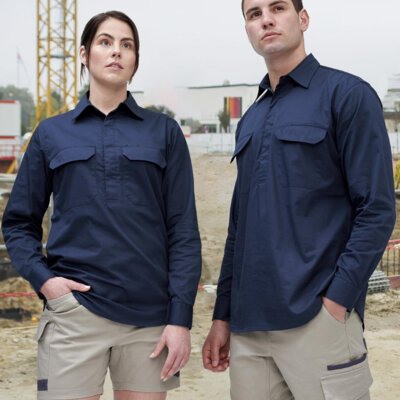 WT12 UNISEX COOL BREEZE CLOSED FRONT LS WORK SHIRT Thumbnail