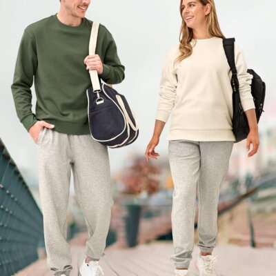 FL05 AIRLAYERED CVC CREW NECK SWEATER Unisex Thumbnail