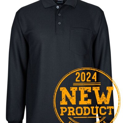 7WPL PODIUM L/S WAFFLE POCKET POLO Thumbnail
