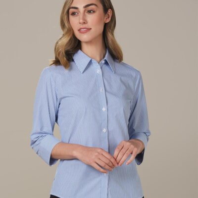 M8233 Women's Balance Stripe 3/4 Sleeve Shirt Thumbnail