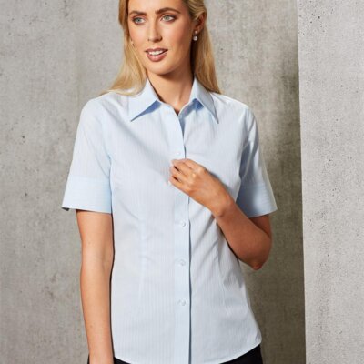 M8100S Women's Self Stripe Short Sleeve Shirt Thumbnail
