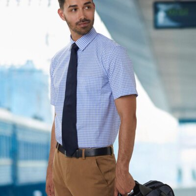 M7300S Men’s Gingham Check Short Sleeve Shirt Thumbnail