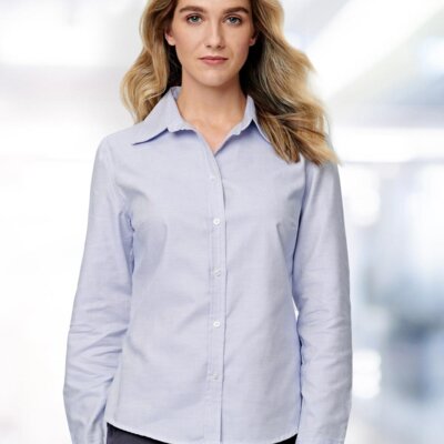 M8922 Ladies’ Dot Contrast Long Sleeve Shirt Thumbnail