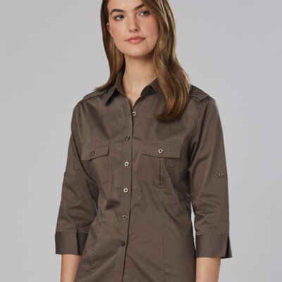 M8913 Women's 3/4 Sleeve Military Shirt Thumbnail