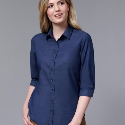 M8400Q ASCOT LADIES 3/4 SLEEVE DOT JACQUARD STRETCH SHIRT Thumbnail
