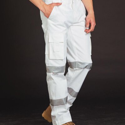 WP18HV Mens White Safety pants with Biomotion Tape Configuration Thumbnail