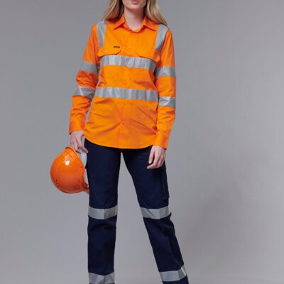 WP15HV LADIES' HEAVY COTTON DRILL CARGO PANTS WITH BIOMOTION 3M TAPES Thumbnail