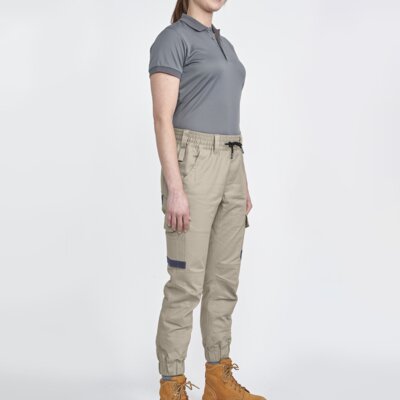 WP28 UNISEX COTTON STRETCH DRILL CUFFED WORK PANTS Thumbnail