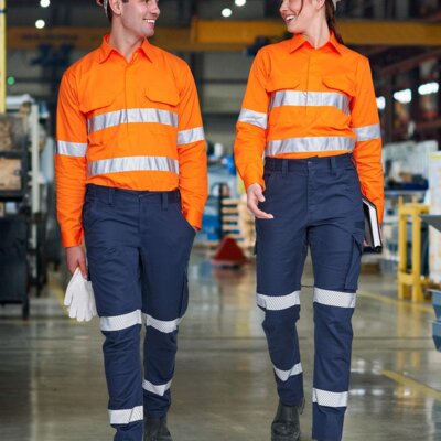 WP26HV UNISEX COTTON STRETCH RIP-STOP WORK PANTS WITH SEGMENTED TAPE Thumbnail