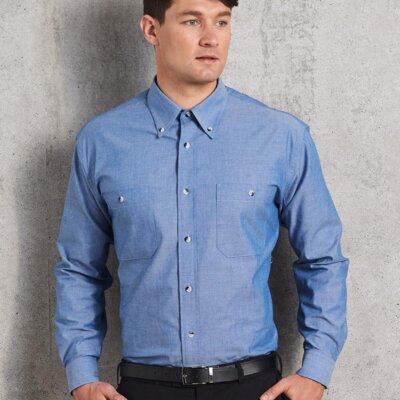 BS03L Men's Chambray Long Sleeve Thumbnail