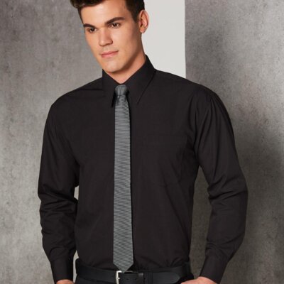 BS01L Men's Poplin Long Sleeve Business Shirt Thumbnail