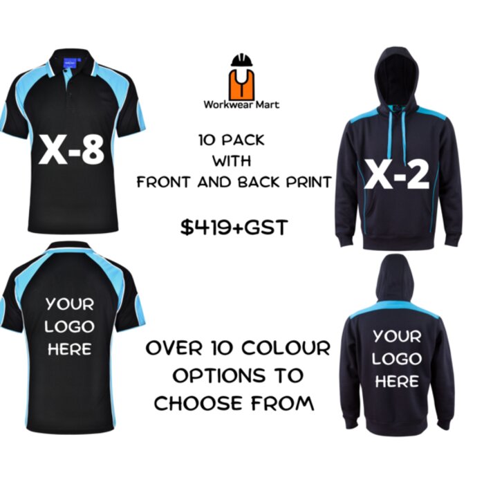 10 Pack with Front and Back Print Thumbnail