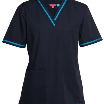 JB's  CONTRAST LADIES SCRUBS TOP Thumbnail