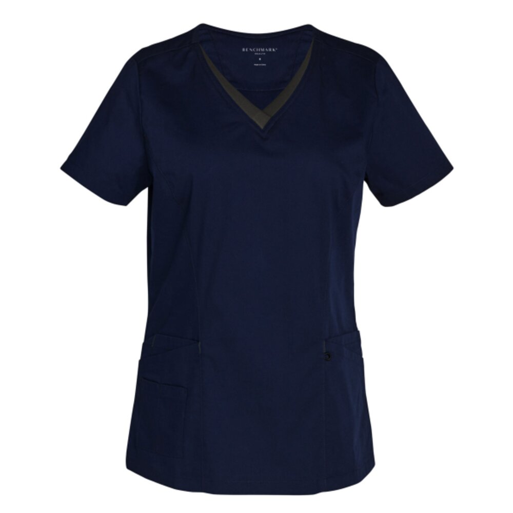 M7660 LADIES V-NECK CONTRAST TRIM SCRUB TOP Thumbnail